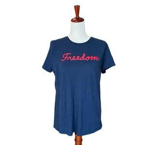 Under Armour Women's Short Sleeve Graphic Freedom Tee Blue-Red Size Large